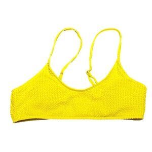 Yellow Women’s Textured Bikini Top, Size M, NWOT